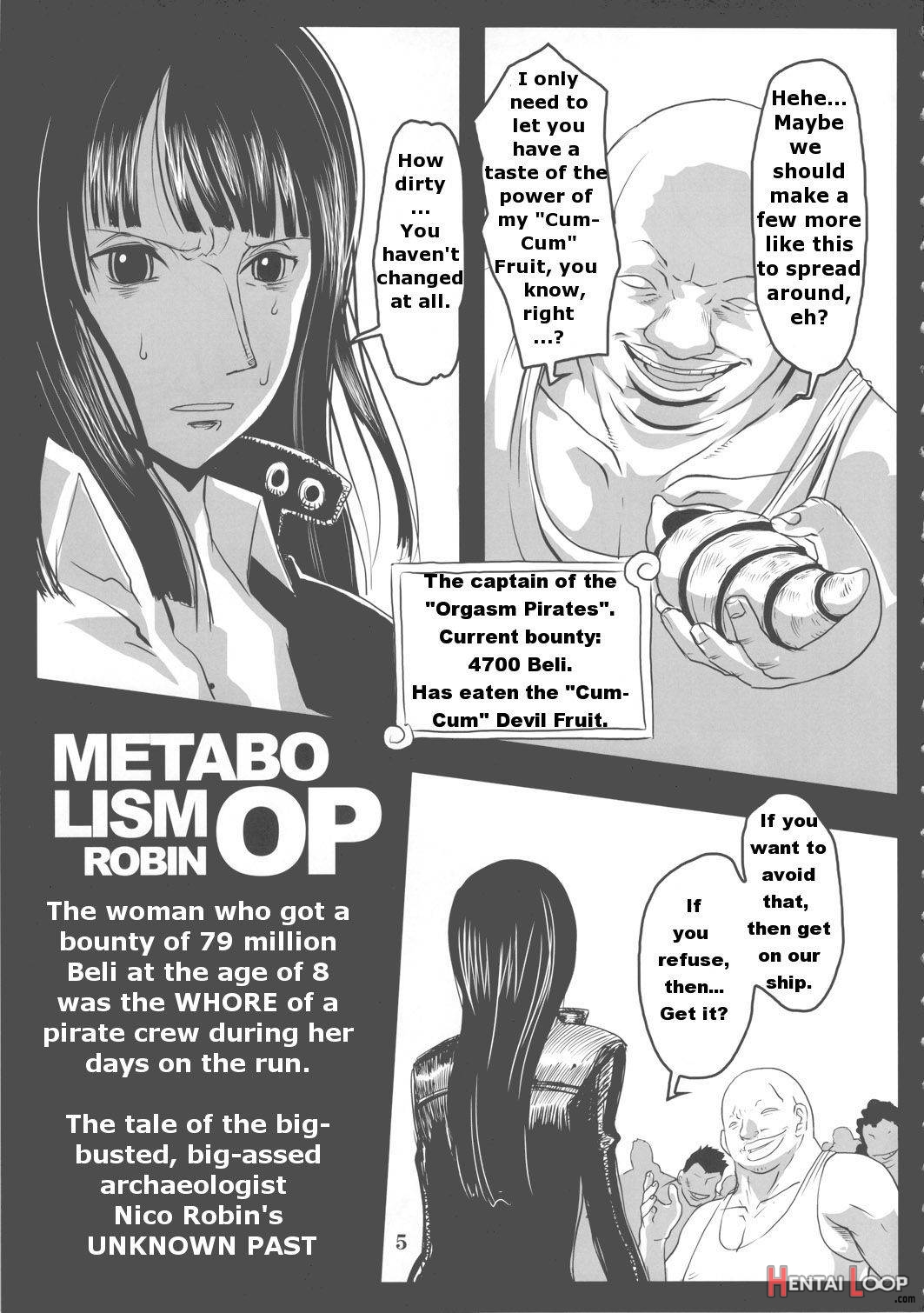 Metabolism OP Kyonyuu Kyoshiri Shoufu Nico Robin no Keshi Tai Kako page 4