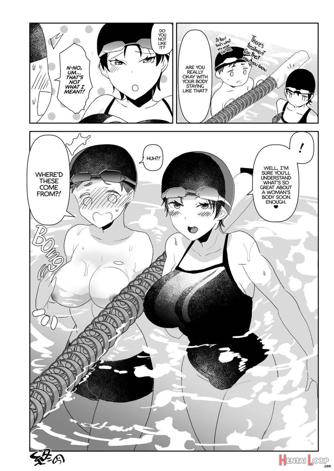 Nyotaika no Ecchi na Onee-san Pool no Onee-san Hen page 22