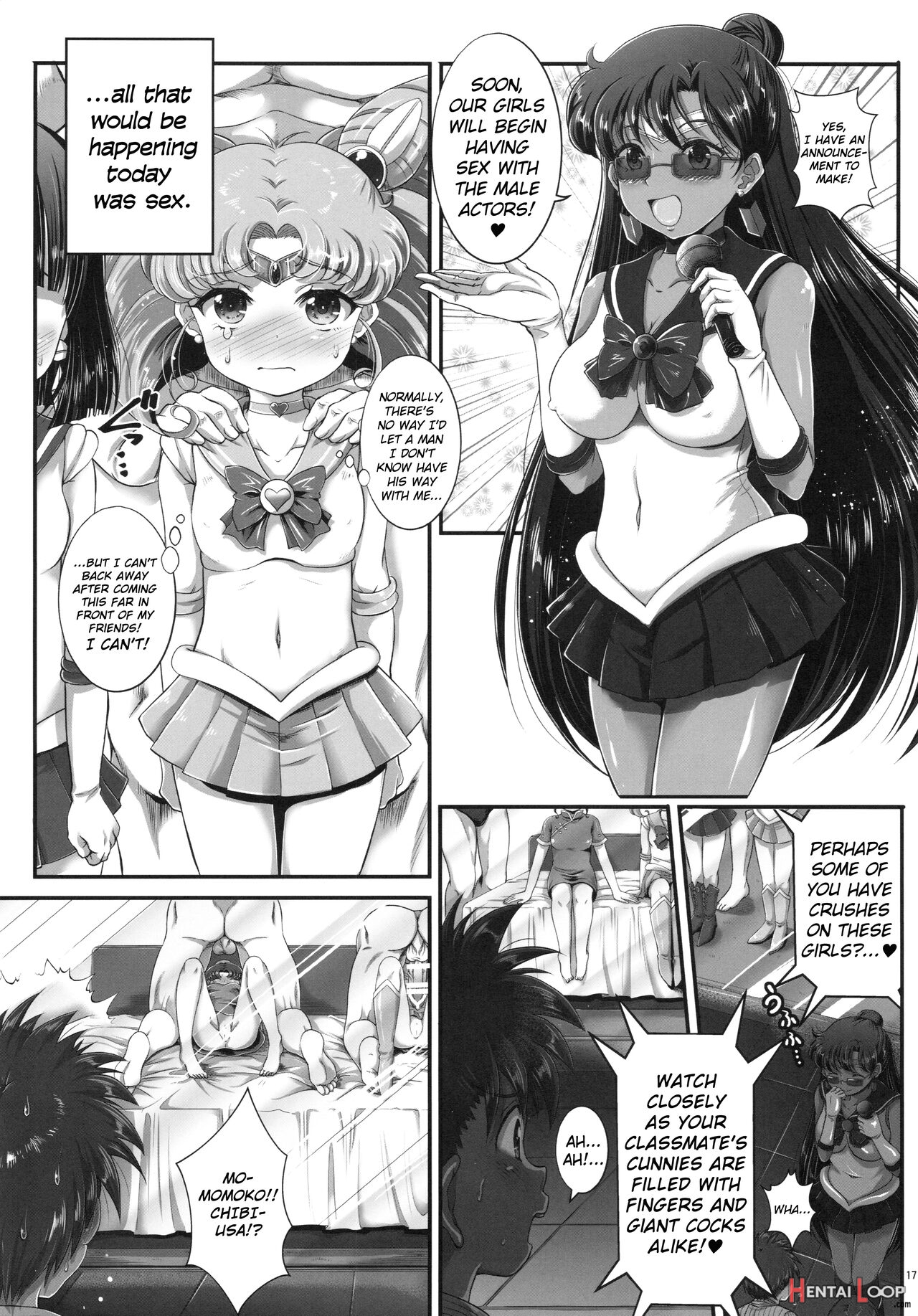 Sailor Av Kikaku ~js 3-ningumi Ni Shutsuen Koushou!! Classmate No Me No Mae De Gachinko Kozukuri Sex!?~ page 14